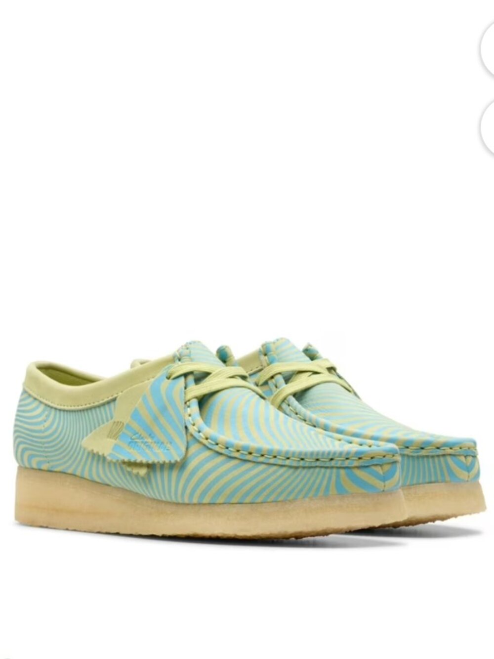 Clarks Leather Wallabee Blue/Lime Leather Bootie Size 8.5